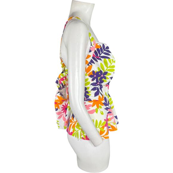 Terra & Sky 1X Tankini Top Swimwear Floral Molded Cup Underwire NWT Plus Size - Picture 2 of 14